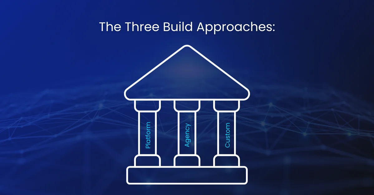 Three Build Approaches Platform, Agency, Custom